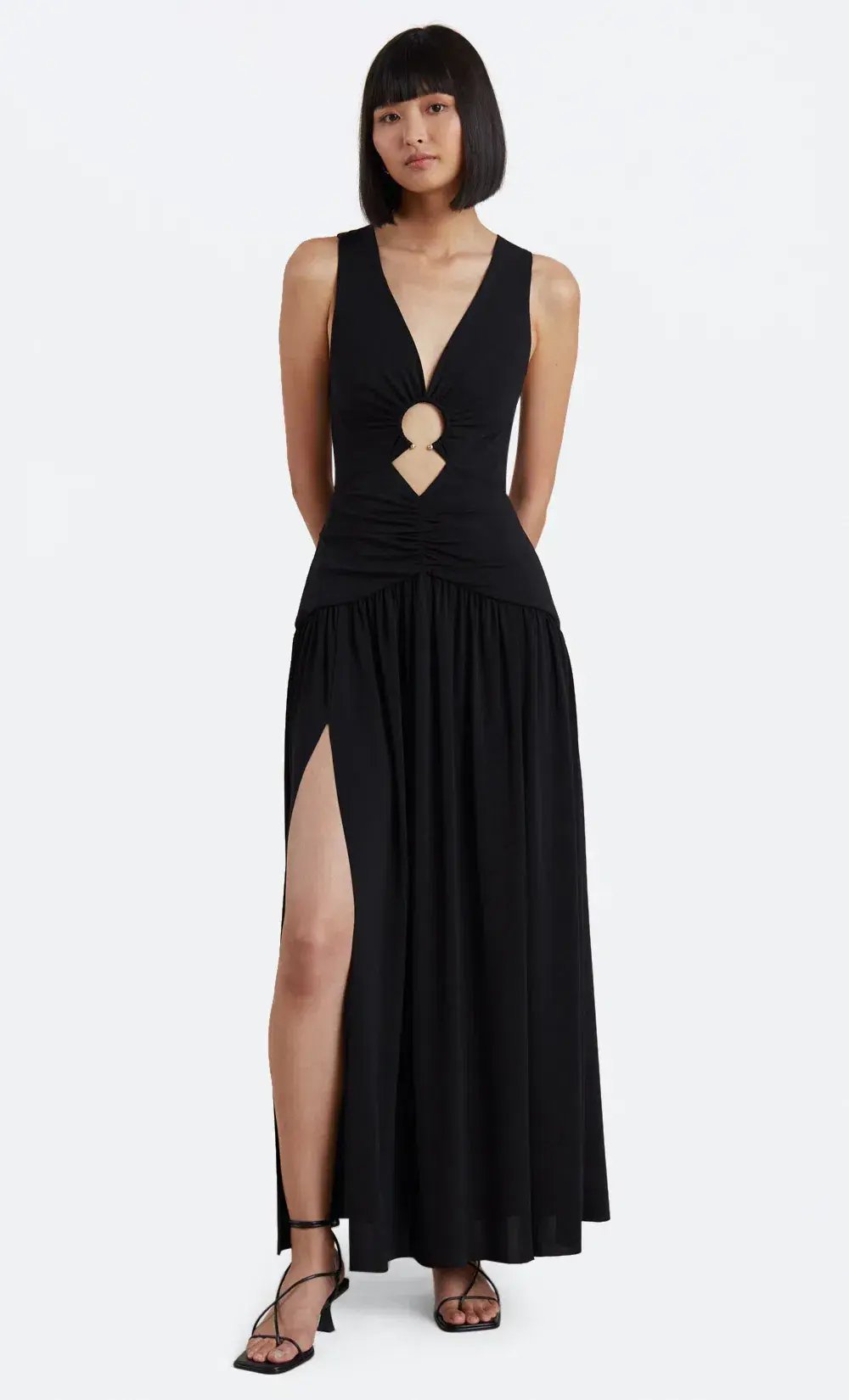 Bec & Bridge Lindsey V Maxi Dress Black Size 8 photo 3