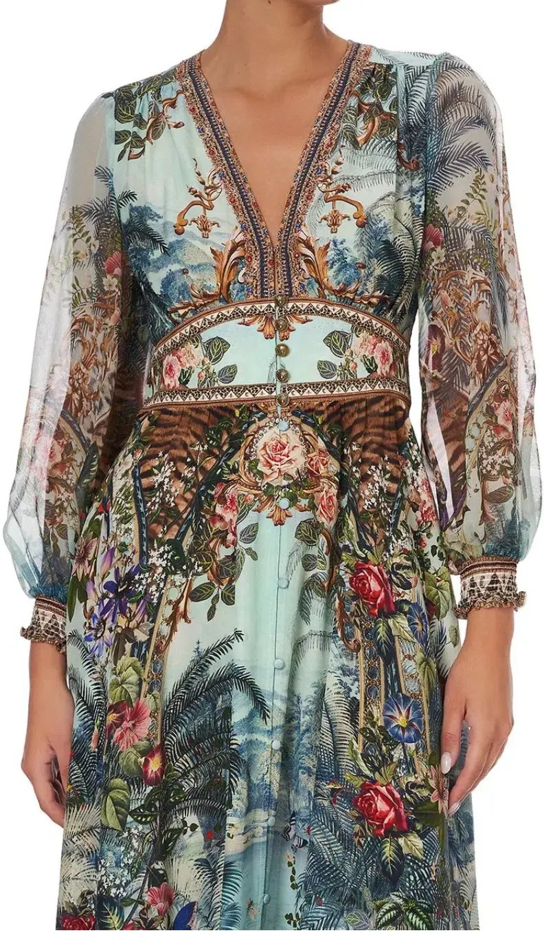 Camilla If These Walls Could Talk Button Dress With Shaped Waistband Size 14 photo 4