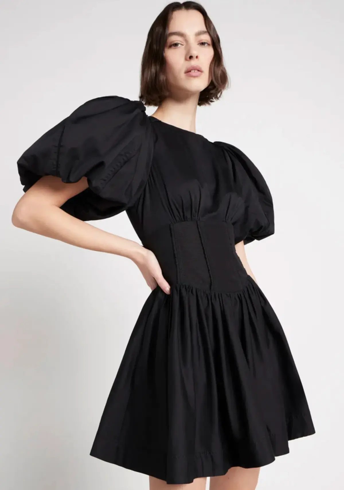 Aje Gianna Puff Sleeve Mini Dress Black Size 12 photo 4