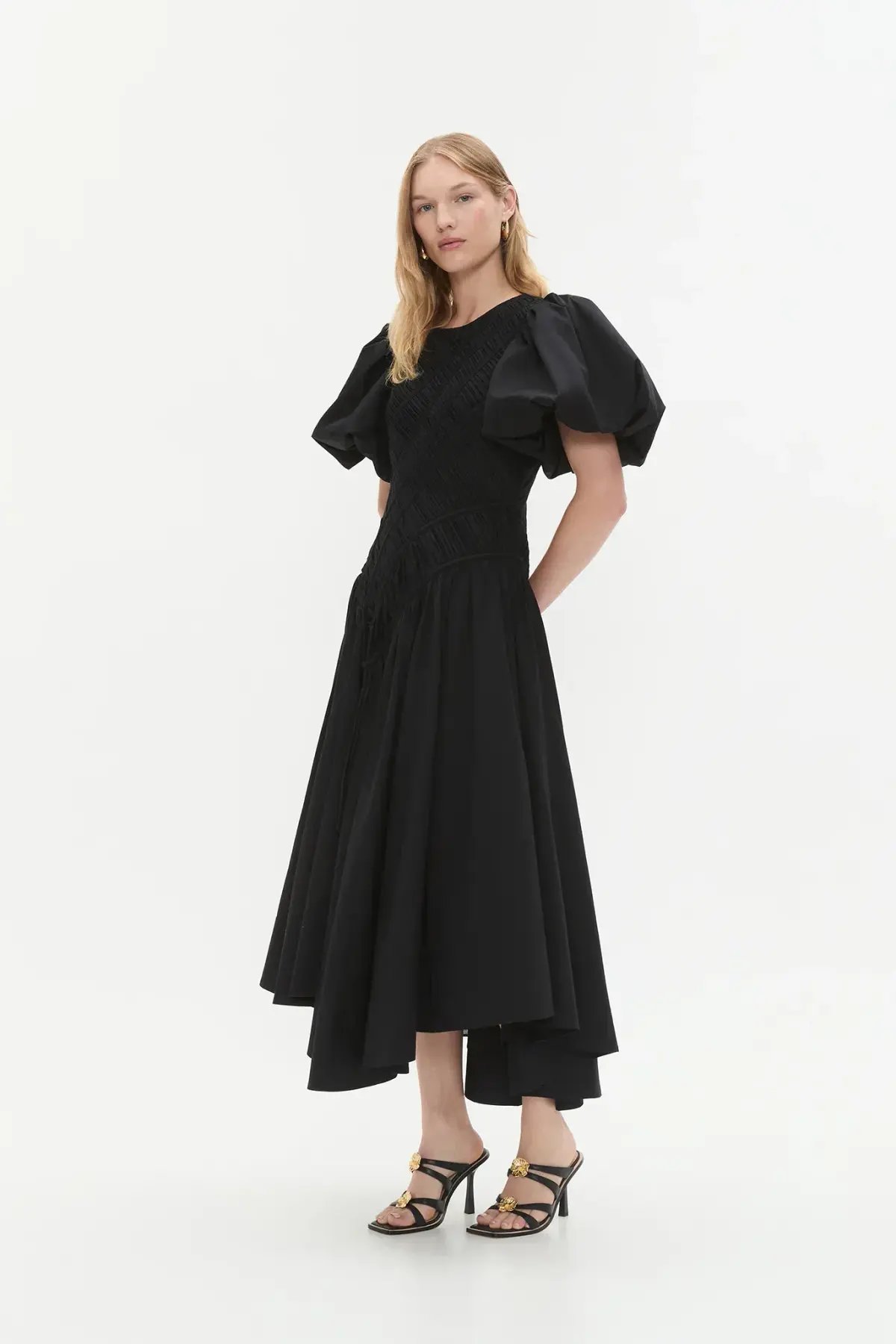 Aje Wisteria Midi Dress Black Size 12 photo 2