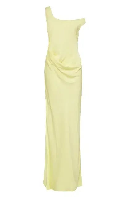 Bianca Spender Leonora Satin Crepe Dress Lemon Size 1 / Au 8 photo 3