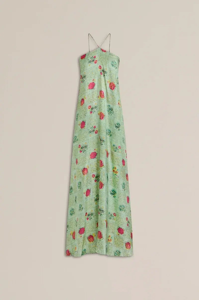 Scanlan Theodore Silk Lattice Dress Green Size 8 photo 3
