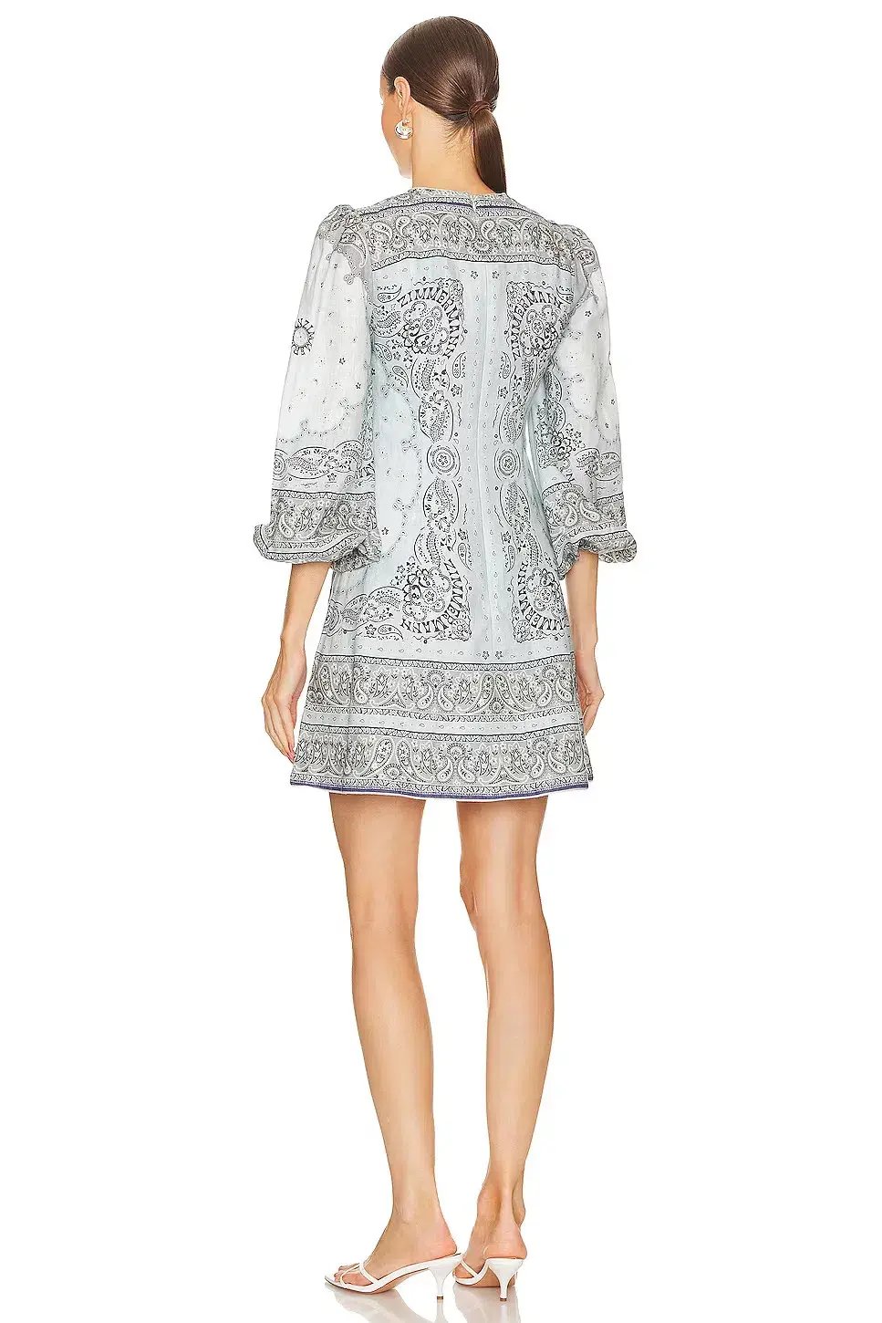 Zimmermann Matchmaker Keyhole Mini Dress Blue Bandana Size 4 / AU 16 photo 3