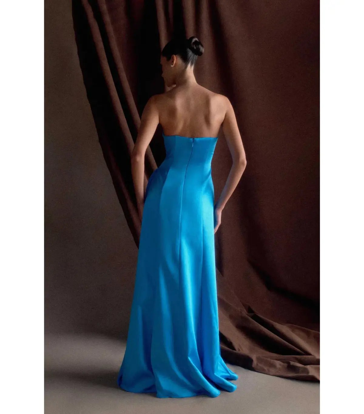 Meshki Rosella Satin Maxi Gown Cyan Blue Size AU 8 photo 4
