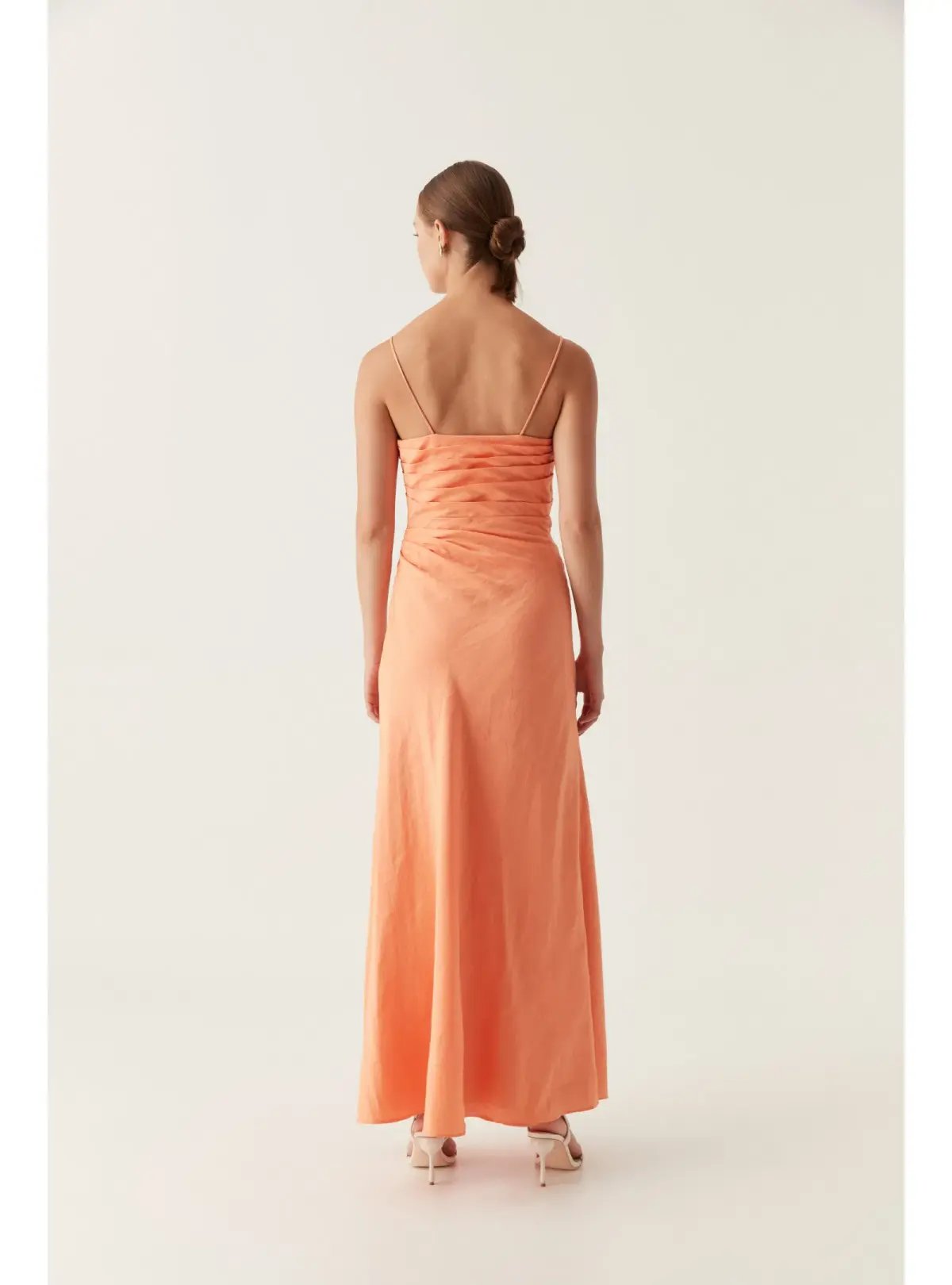 Aje Clarice Draped Maxi Dress in Sunset Orange Size AU 10 photo 4