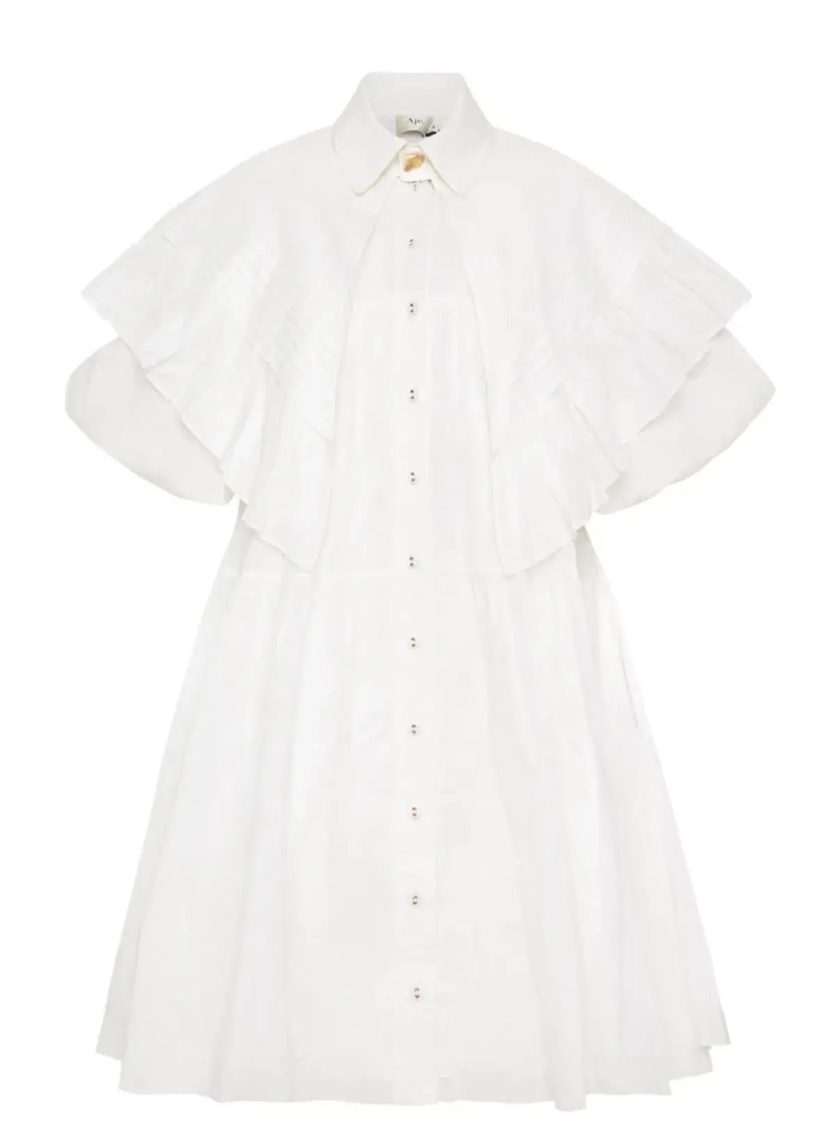 AJE Pablo Bib Smock Mini Dress Ivory Size 10 photo 4