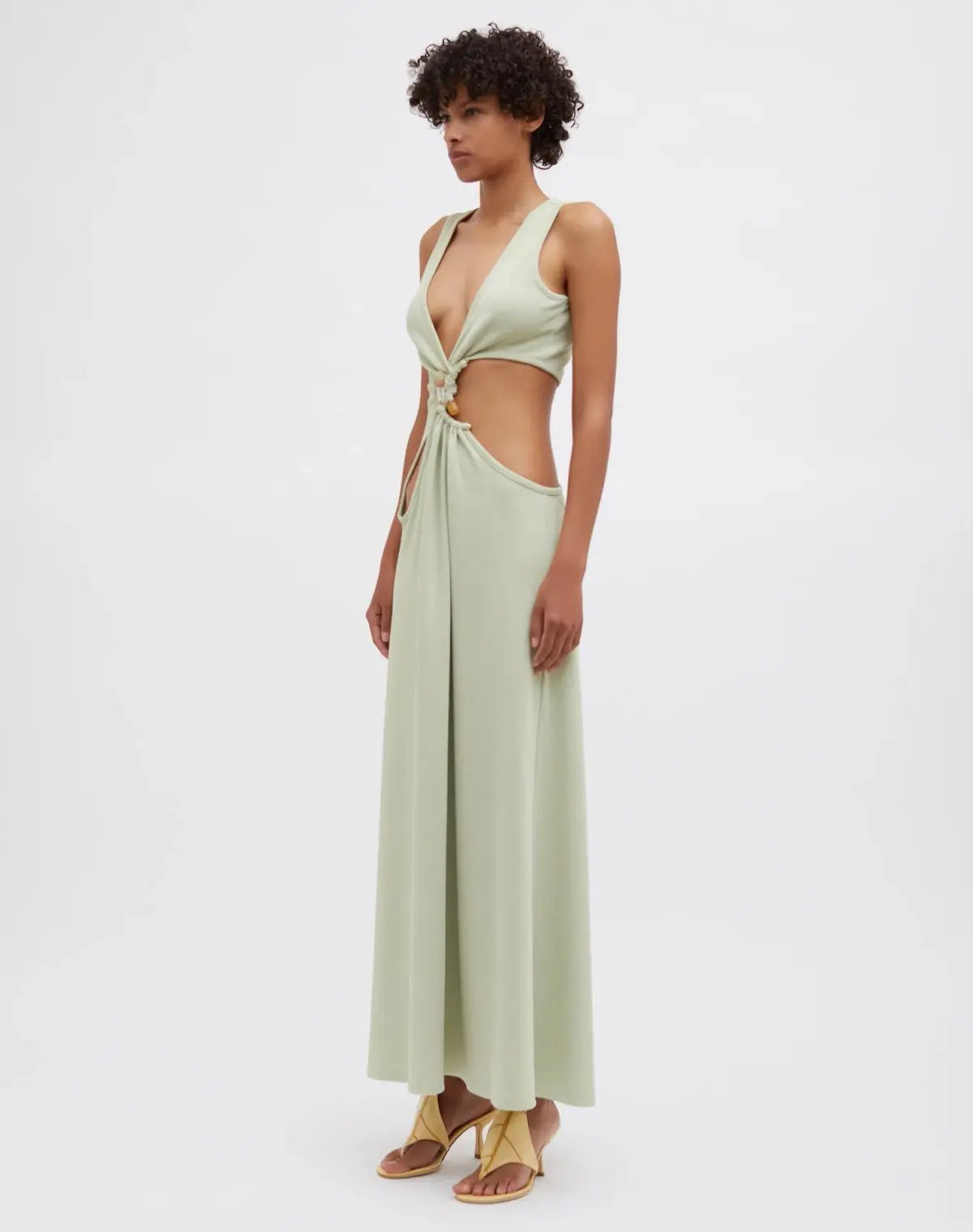 Christopher Esber Stone Cavern Tank Dress in Pistachio Size 10 photo 2