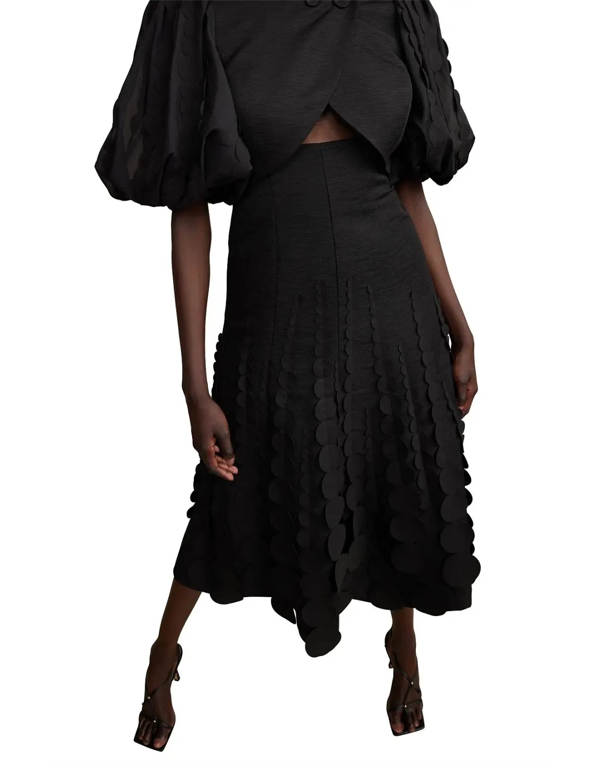Acler Thurston Short Sleeve Midi Dress Black Size 8 photo 4