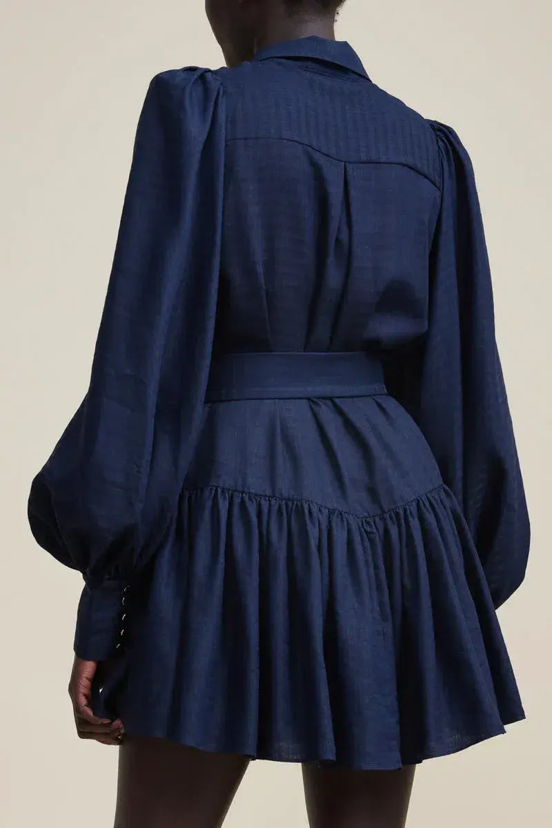 Acler Sherwood Mini Dress Navy Size 8 photo 3