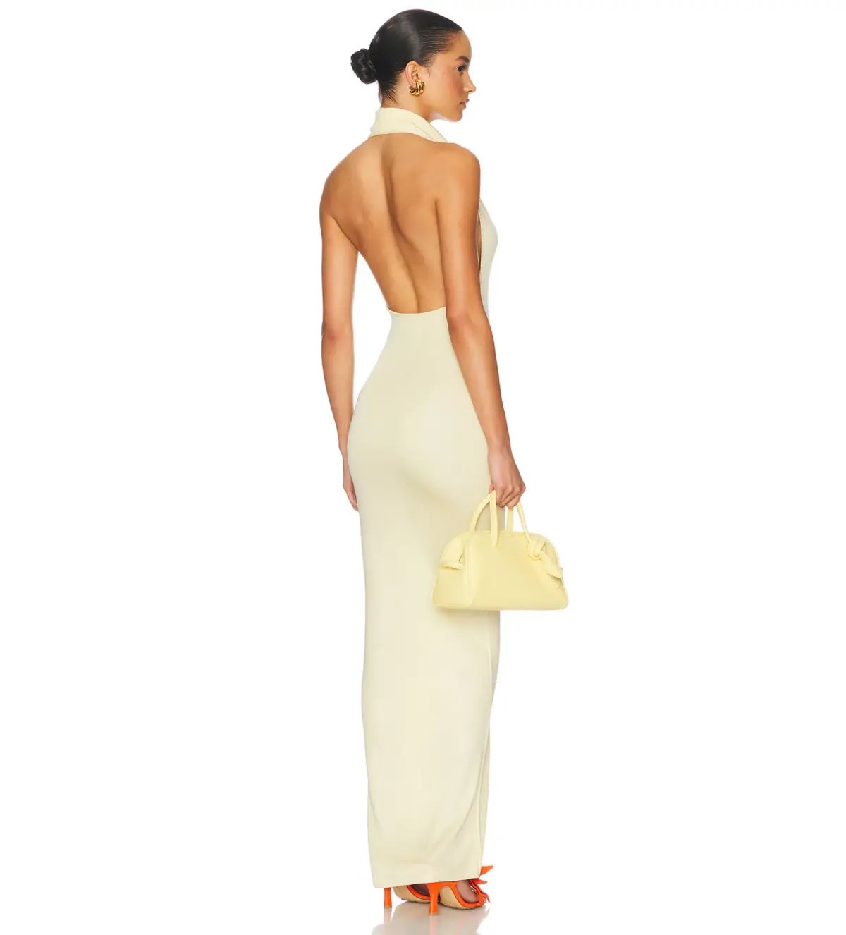 Helsa Aaliyah Maxi Knit Dress in Butter Yellow Size XS / AU 6 - 8 photo 5