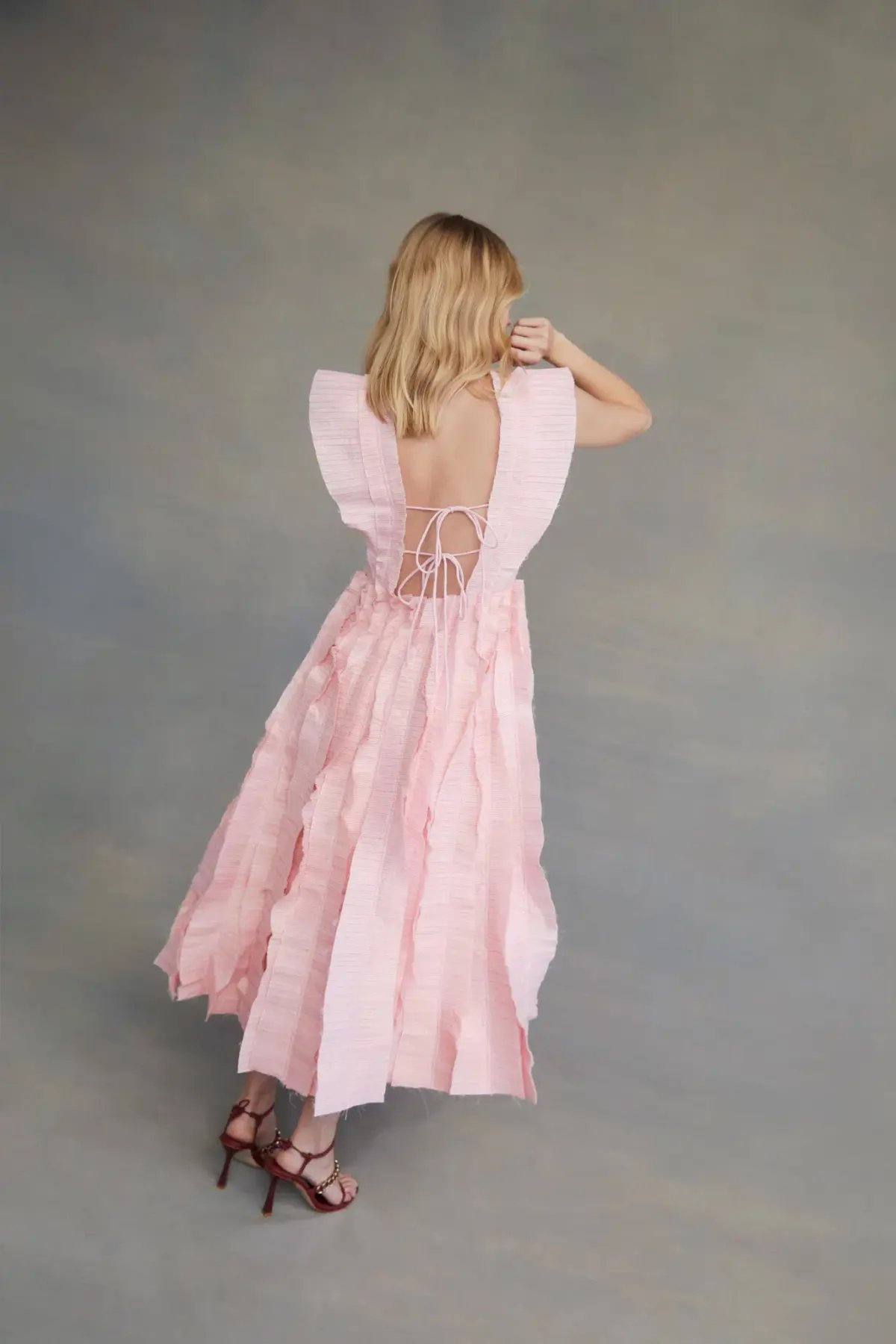 Aje Hybrid Midi Dress Pink Size 8 photo 3