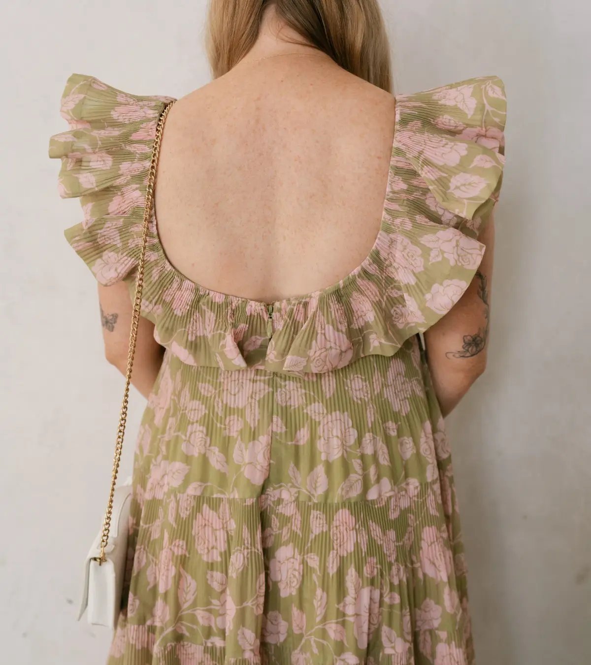 Zimmermann Lovestruck Pleated Gown Olive and Pink Rose Size 3 / AU 10-12 photo 4
