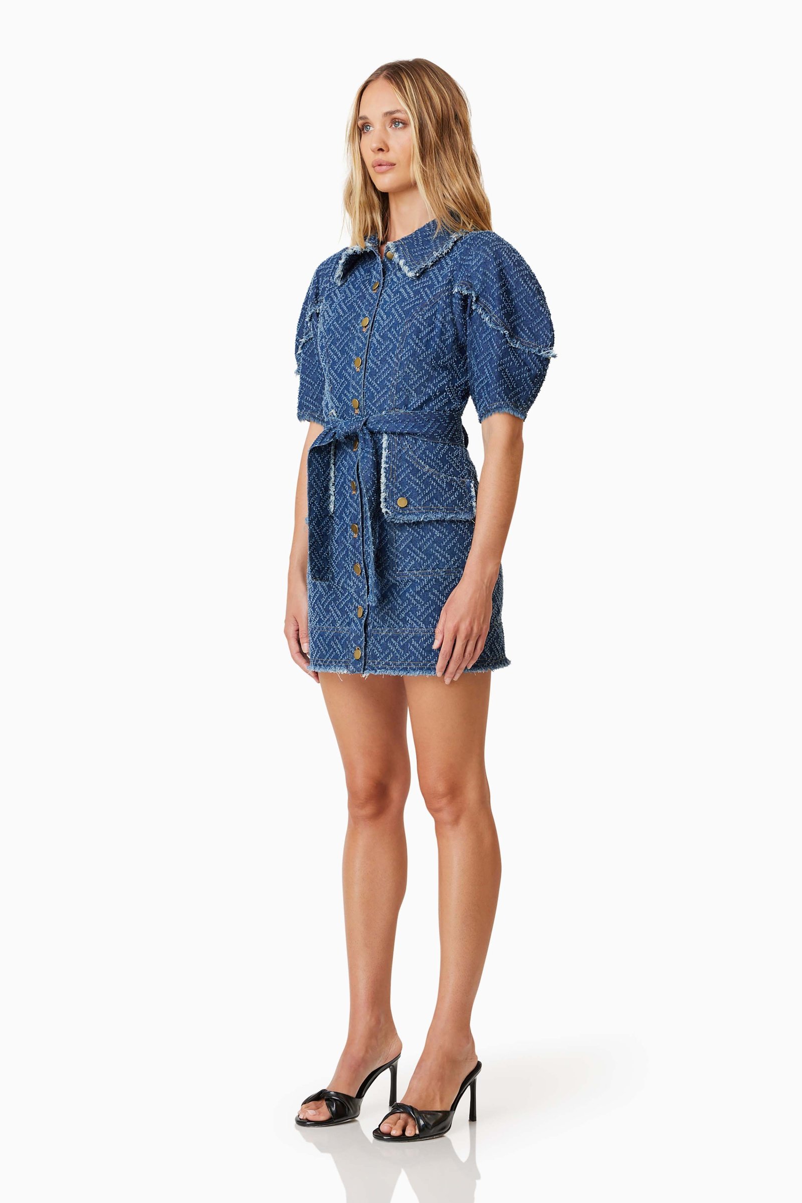 ELLIATT CORA DENIM DAY DRESS - NAVY photo 3