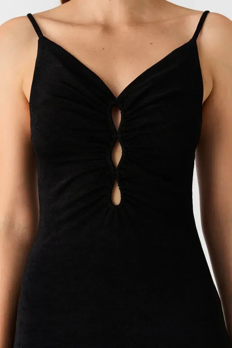 Misha Cambria Slinky Jersey Dress Black Size 10 photo 2