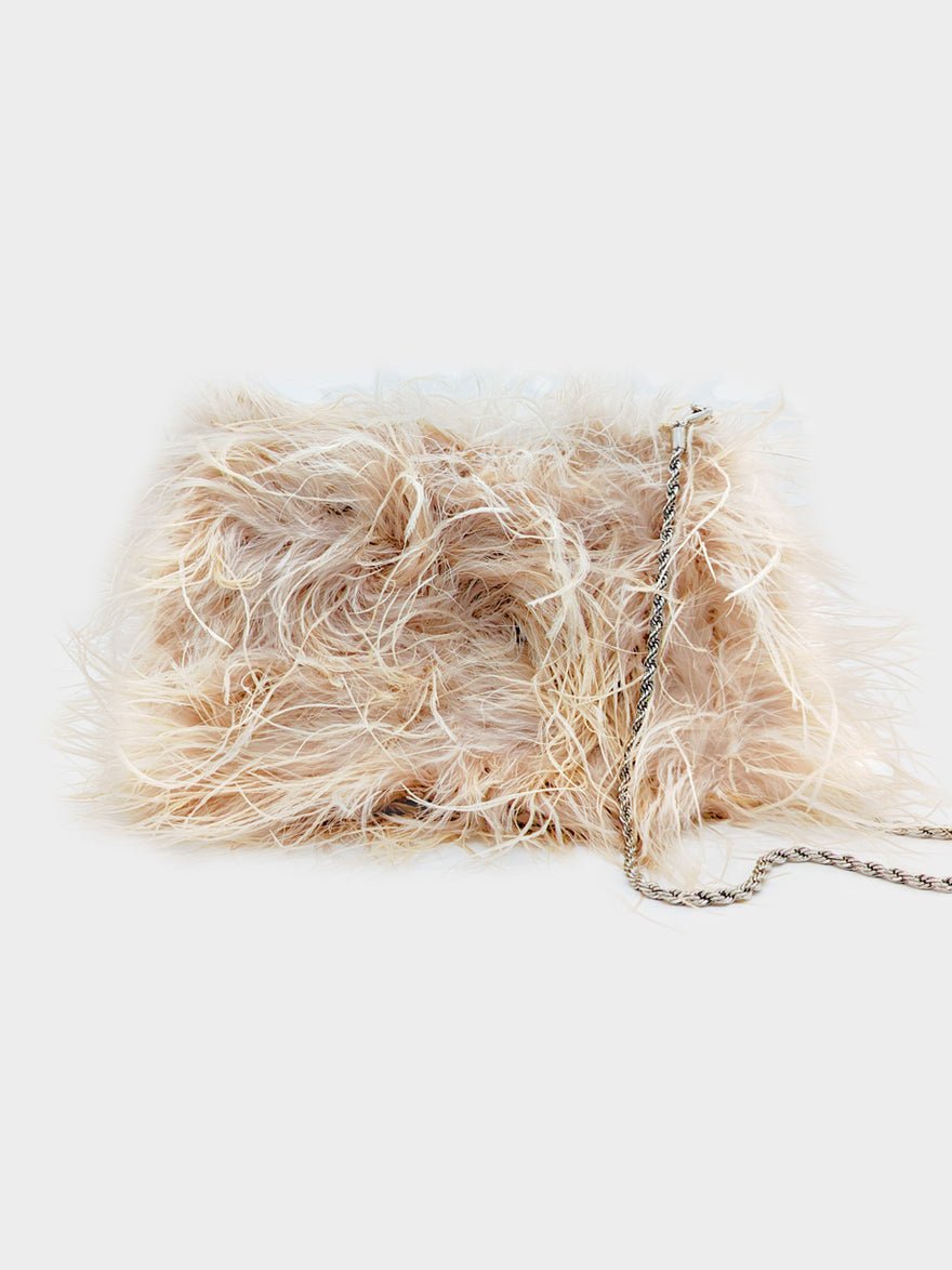 Loeffler Randall Zahara Feather Pouch Clutch photo 2