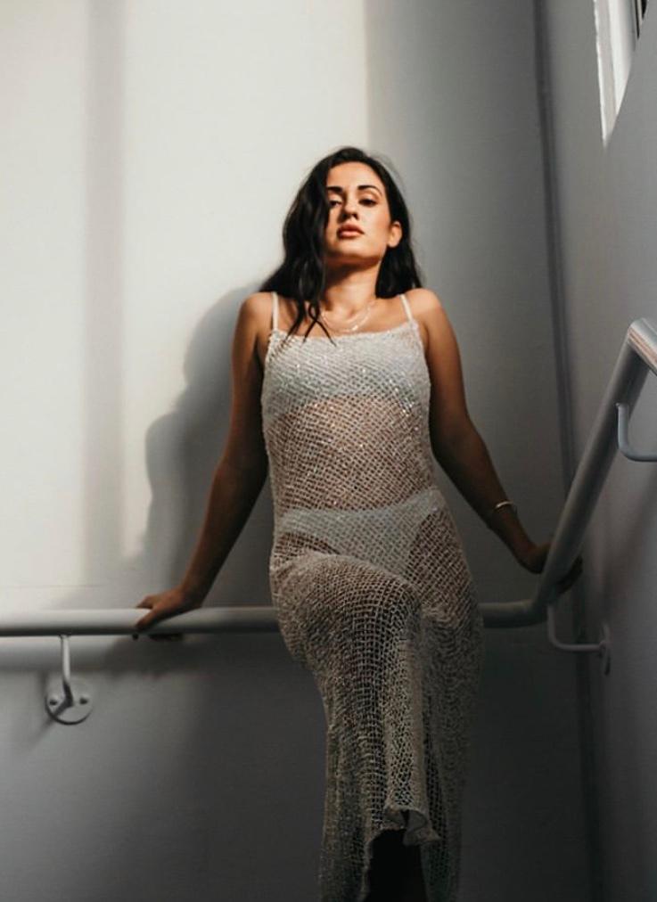 Isabelle Quinn Sienna Sequinned Midi Dress Size 8 photo 5