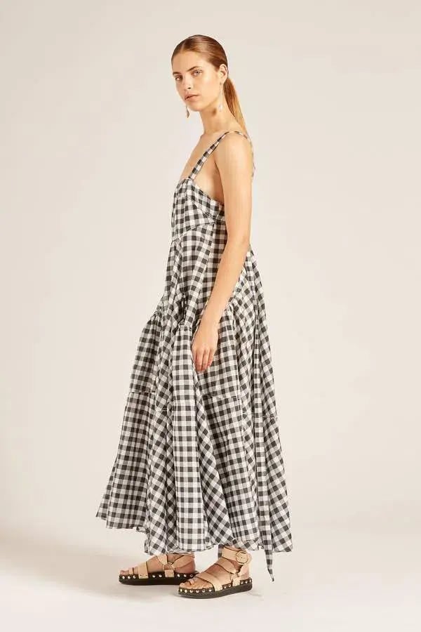 Lee Mathews Clara Sun Midi Dress Black Size 8 photo 2