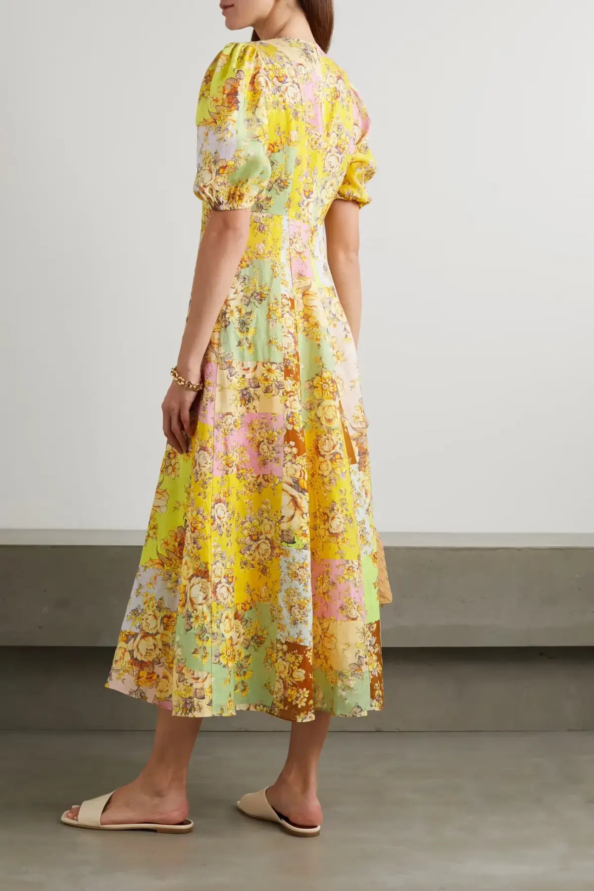Alemais Matilde Midi Dress Yellow Size 8 photo 2