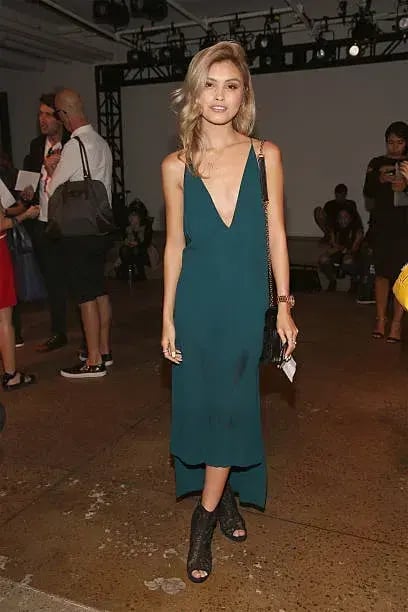 Dion Lee Fine Line Cami Slip Dress in Emerald Size 6 photo 2