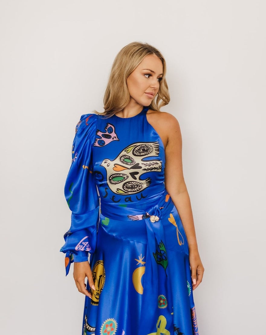 Alemais Soleil One Shoulder Blue Midi Dress photo 3