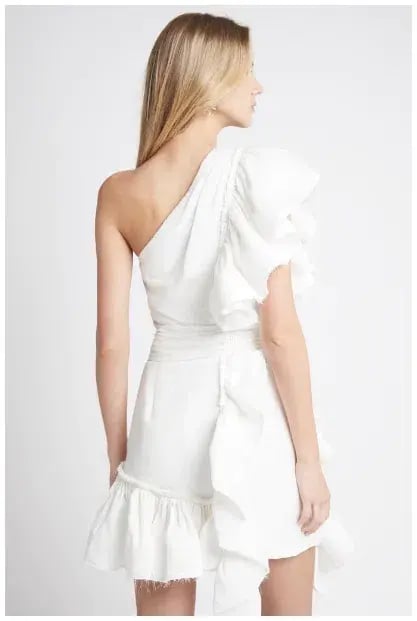 Aje Bonjour Asymmetric Mini Dress White Size 10 photo 2