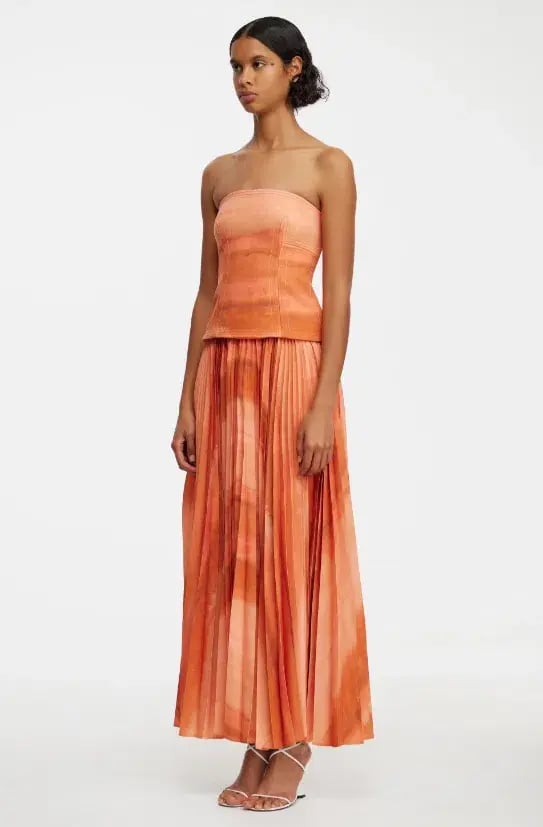 Acler Brayswick Midi Dress Melon Watercolour Size 12 photo 2