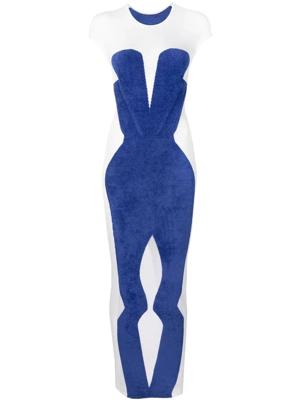 Dion Lee Chenille Intarsia Maxi Dress Blue/White Size XS / Au 6 photo 4