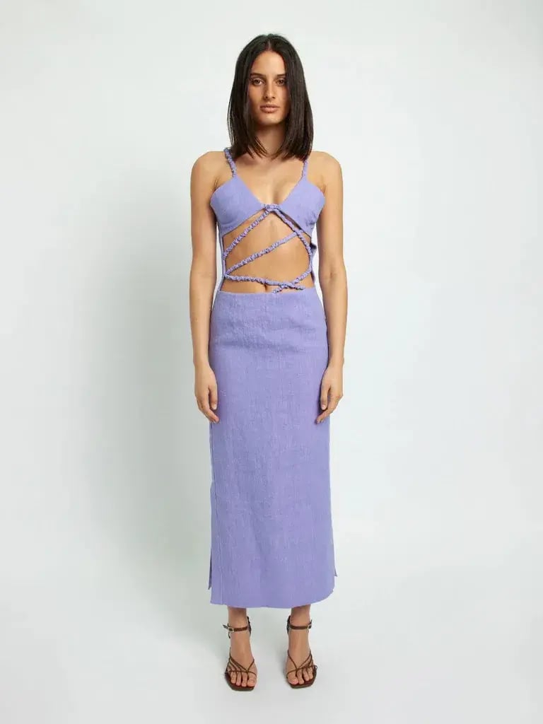Christopher Esber Lattice Bra Dress Purple Size 6 photo 2