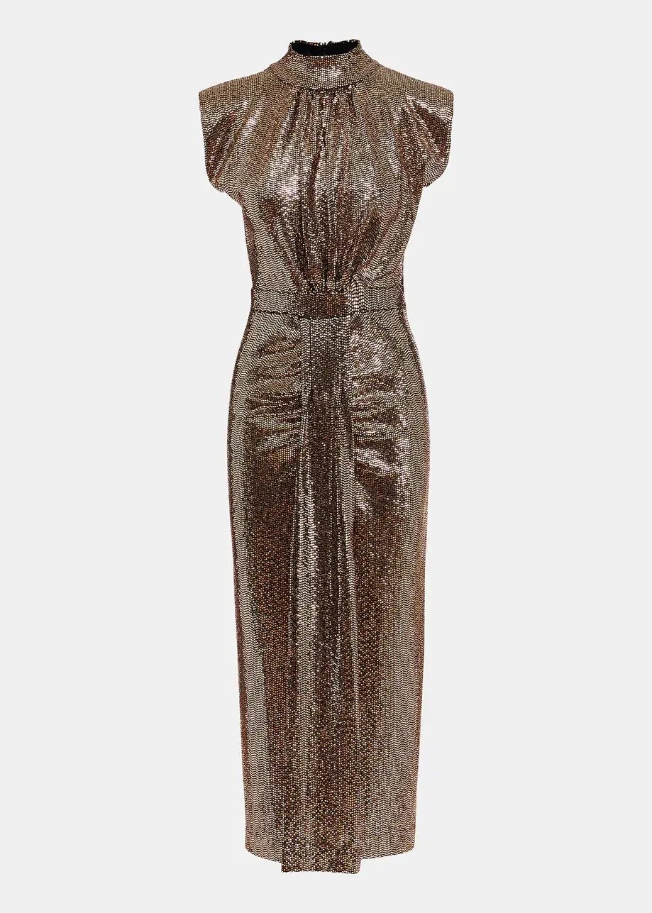 Essential Antwerp, Gold Tone, Stretch Jersey Midi Dress - Size 2 photo 2
