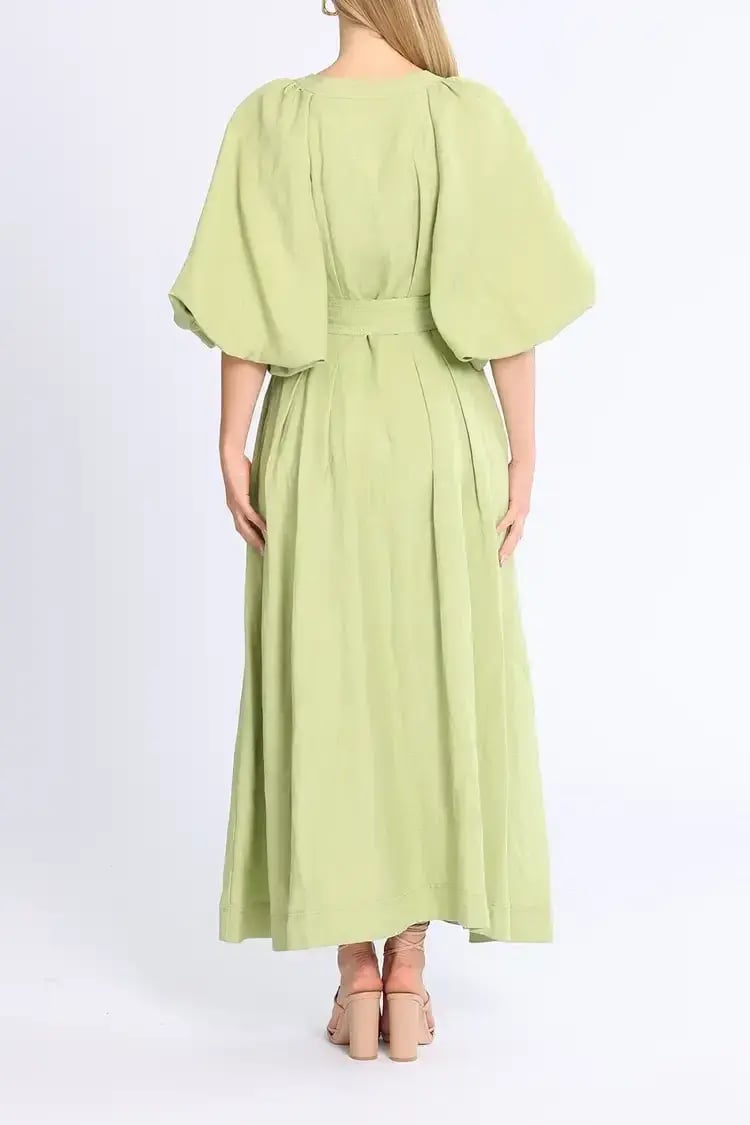 Aje Evermore Midi Dress in Green Size 8 photo 3
