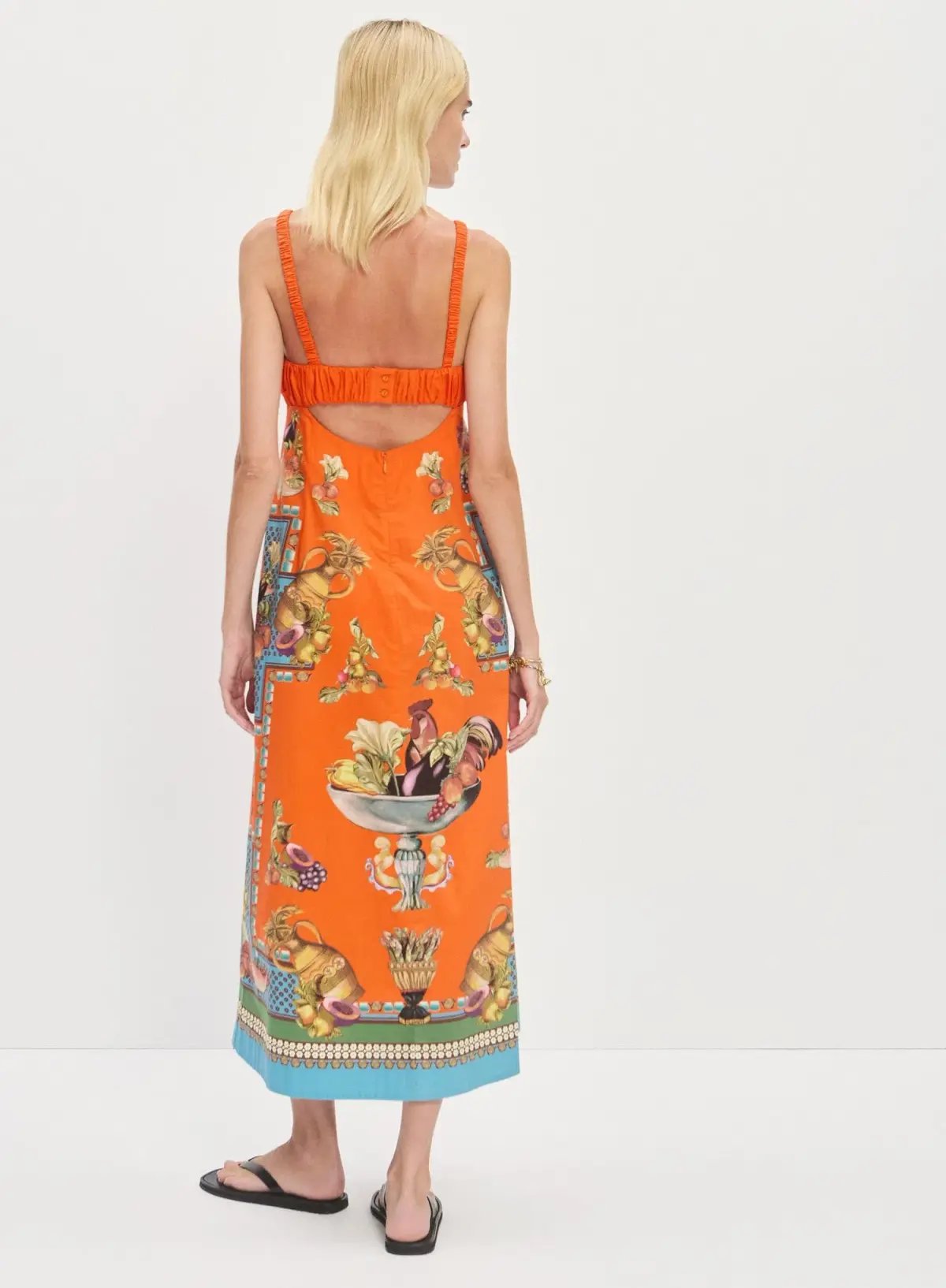 Alemais Rocco Midi Dress Orange Multi Size 8 photo 3