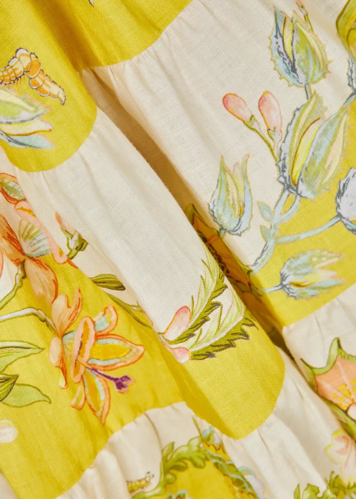 Alemais Ira Tiered Midi Dress Lemon/Cream Size AU 10 photo 18