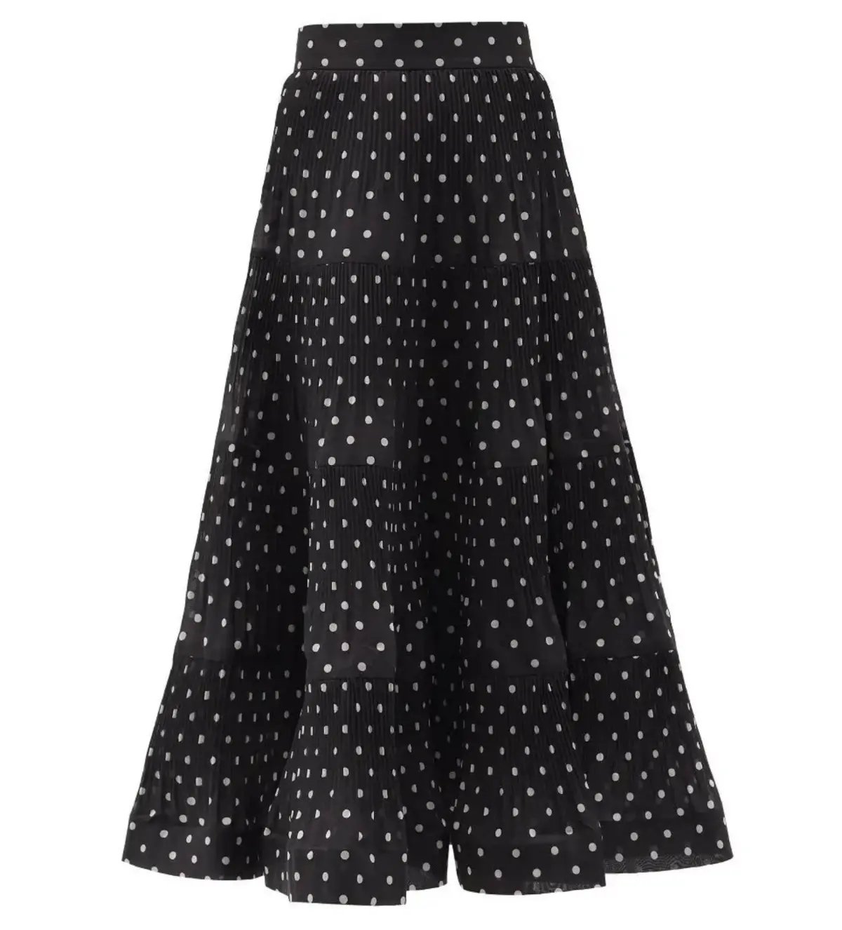 Zimmermann Tiered Plissé Voile Midi Skirt Polka Dot Size 0 AU 8 photo 5