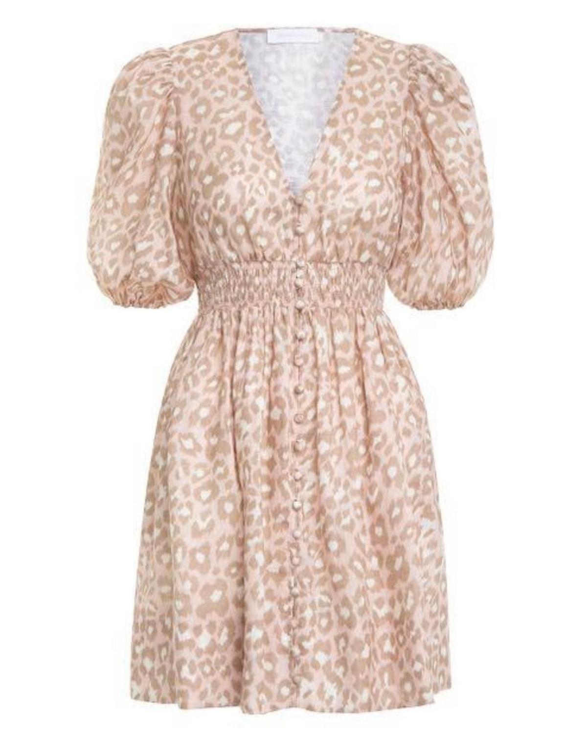 Zimmermann Carnaby Shirred Mini Dress Print Size 8 photo 4