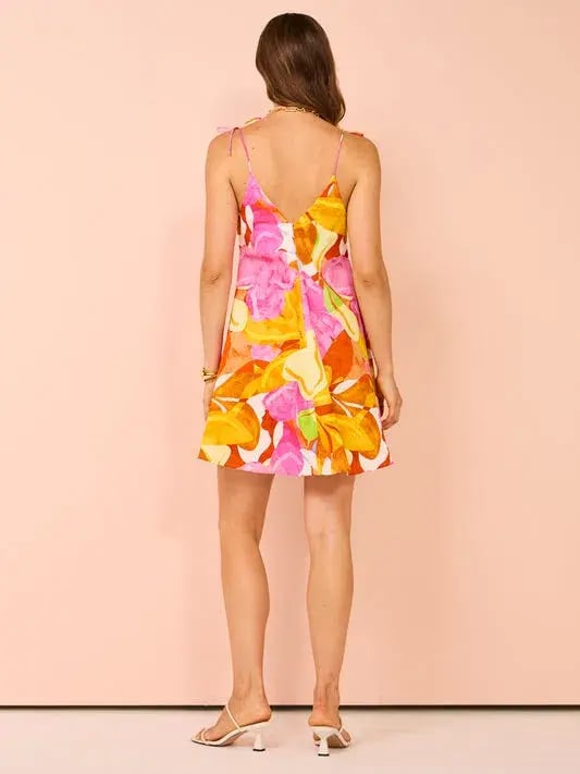 Kinney the Label Mara Mini Dress Multi Floral Size 8 photo 4
