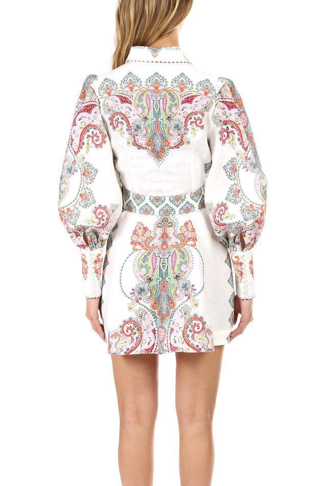 Zimmermann Ninety Six Shirt Dress Lennon Paisley Size 8 photo 3