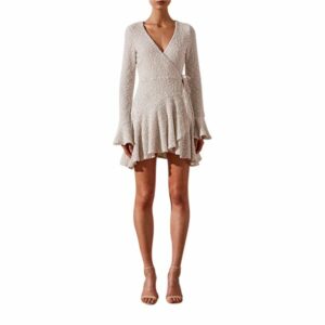 Shona Joy Hayes Frill Cuff Wrap Mini Dress photo 5