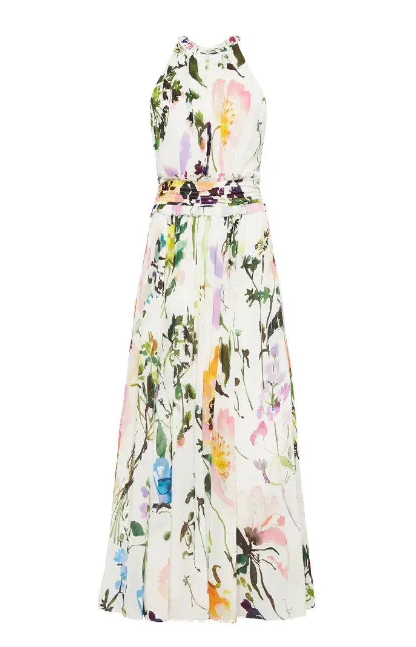 Aje Introspect High Neck Midi Dress Print Size 6 photo 5