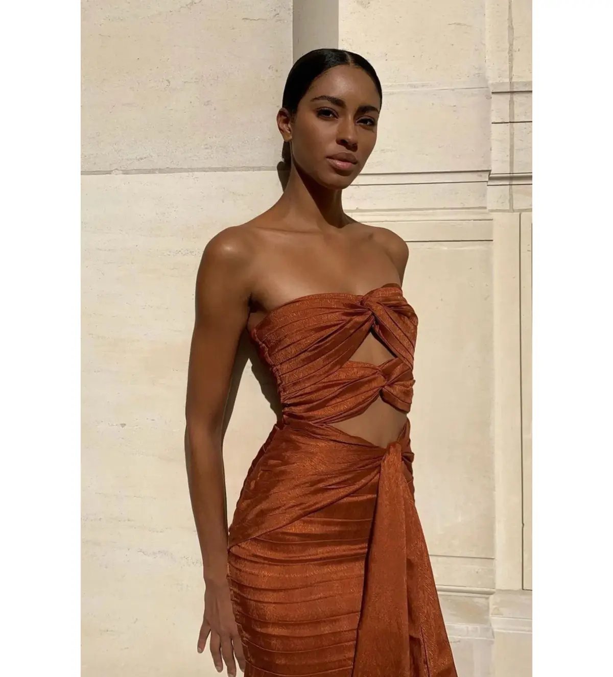 Alamour Lulia Mini Dress Rust Size S AU 8 photo 3