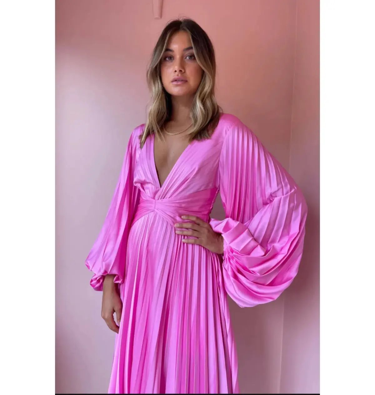 Acler Palms Midi Dress in Pink Confetti Size 8 photo 3