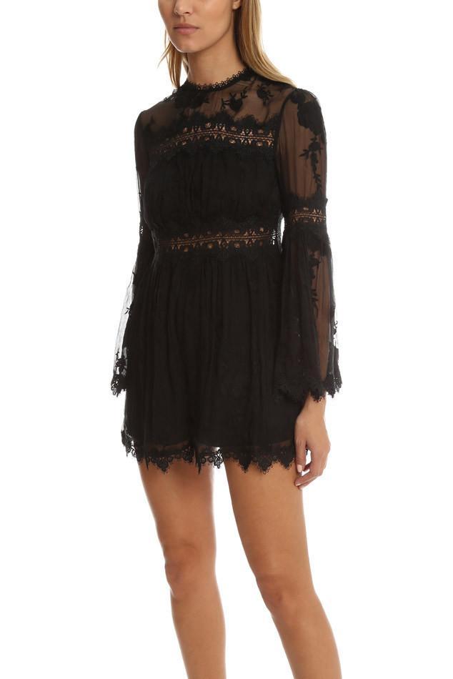 Zimmermann Tropicale Antique Playsuit Black Noir Size 8 photo 2