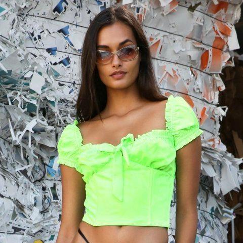 I. AM. GIA Naomi Top  Fluro Green Size 6 photo 4