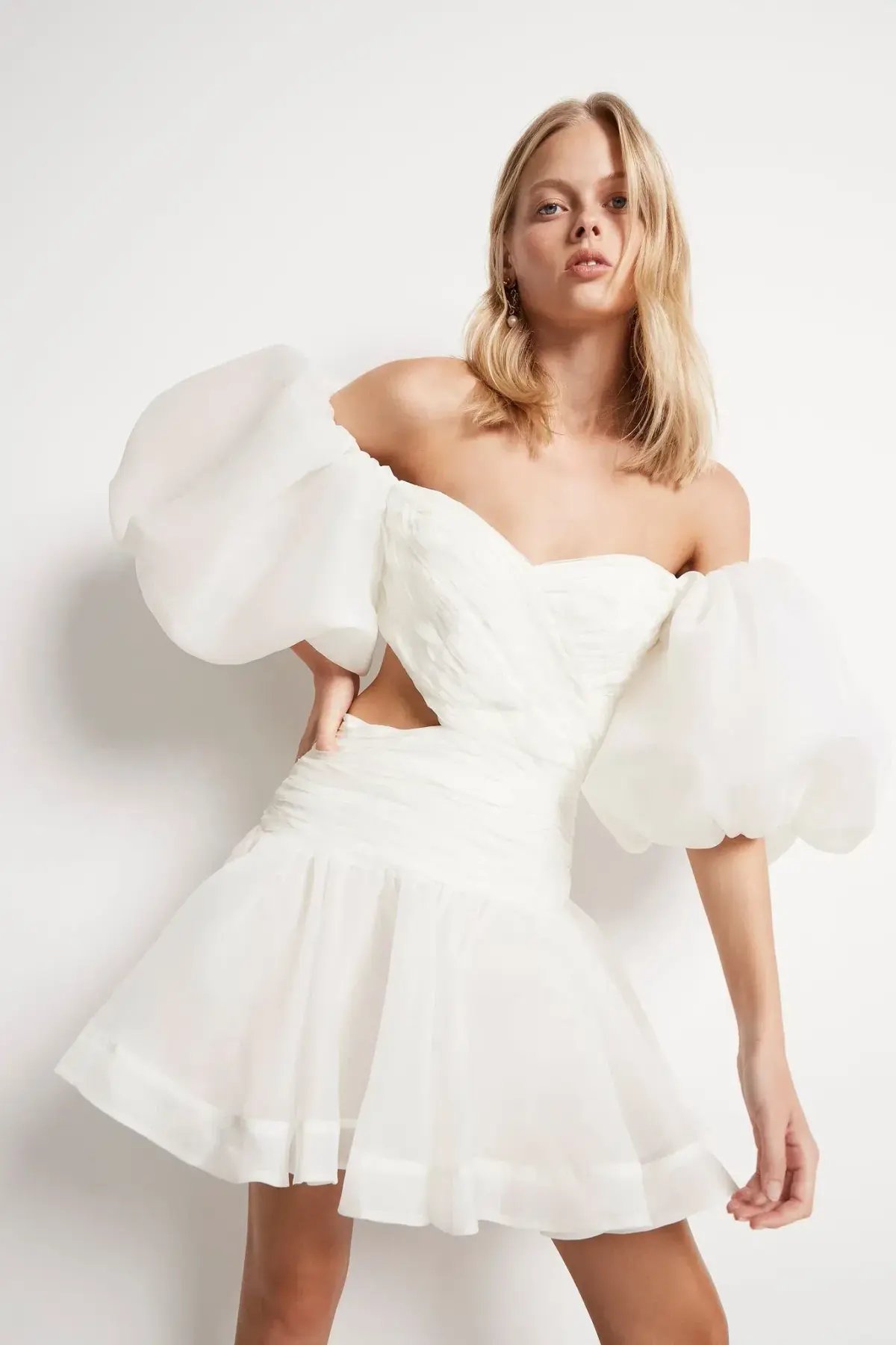 Aje The Myriad Cut Out Mini Dress White Size 4 photo 2