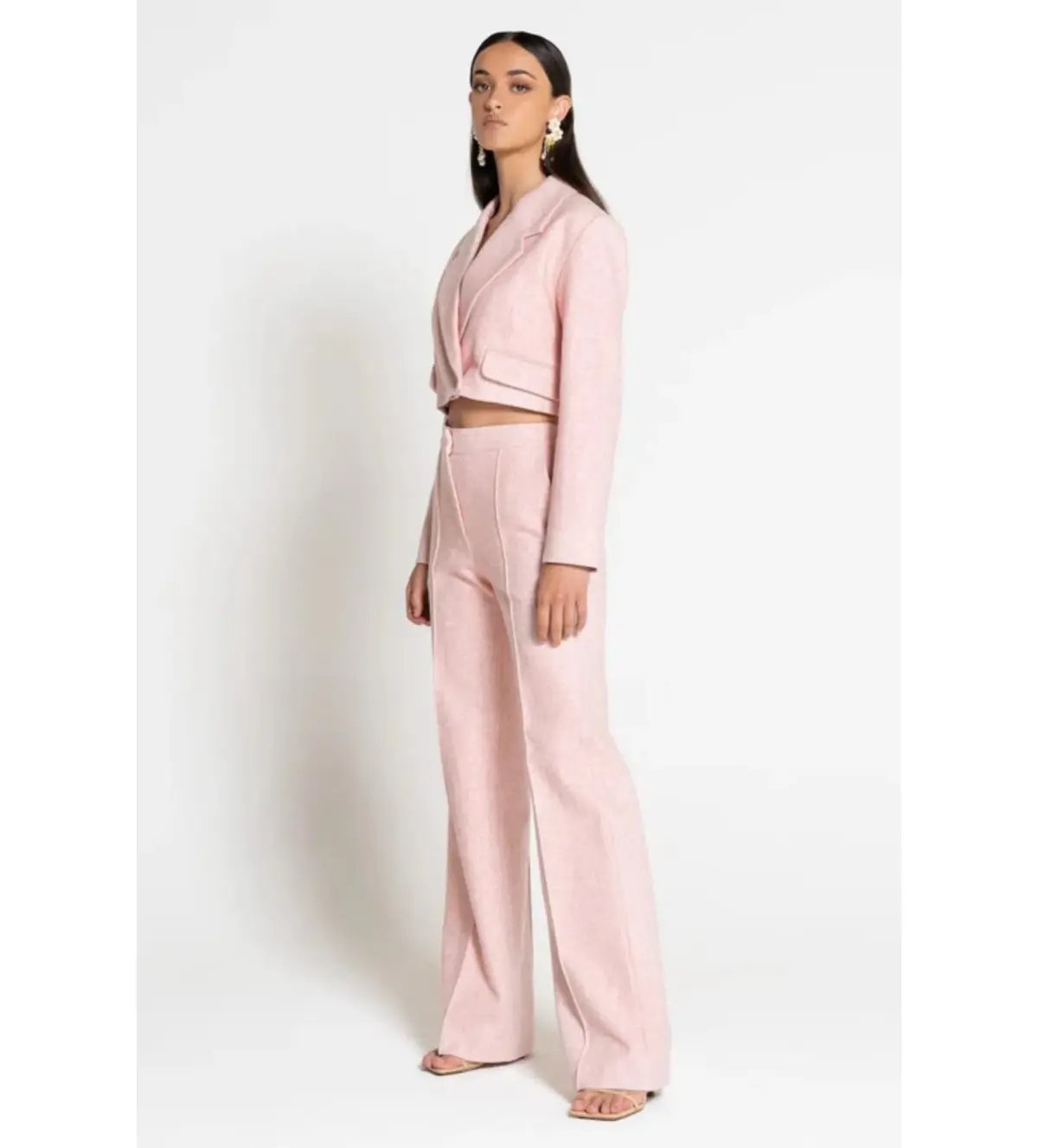 Sofia The Label Farrah Straight Leg Pants and Cropped Blazer Pink Set Size AU 14 photo 2