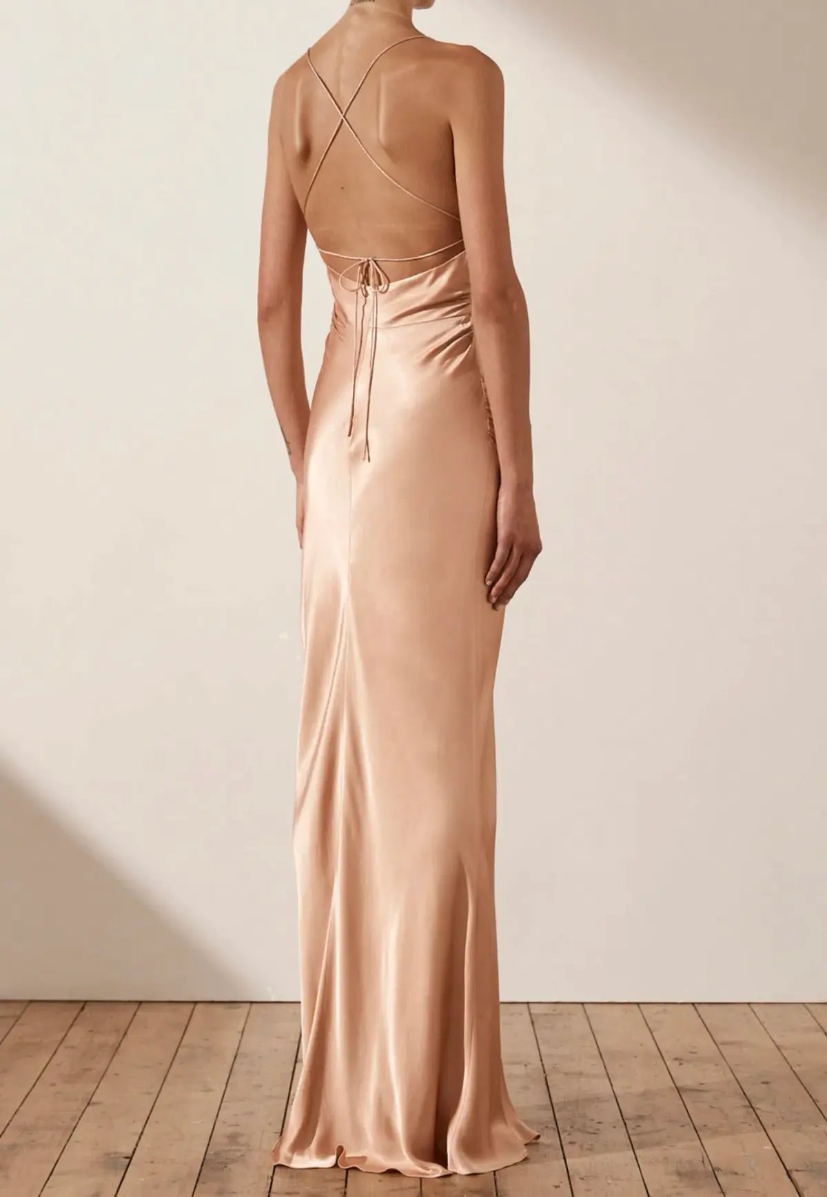 Shona Joy La Lune Lace Back Maxi Dress Desert Rose Size 10 photo 2
