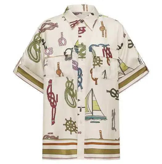 Alemais Ships Ahoy Man Shirt and Pants Set Print Size 8 photo 4