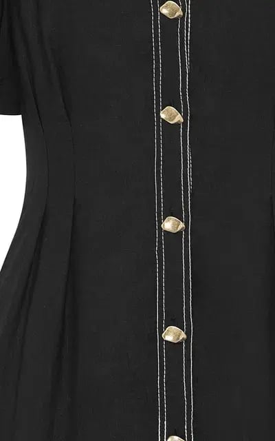 Aje Quietude Puff-Sleeved Mini Dress Black Size 6 photo 4