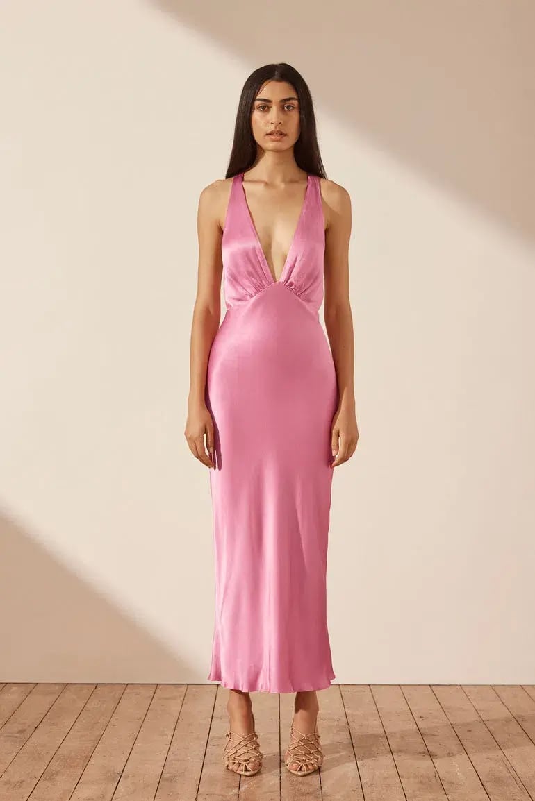Shona Joy Arienzo Plunged Dress Pink Size 10 photo 2