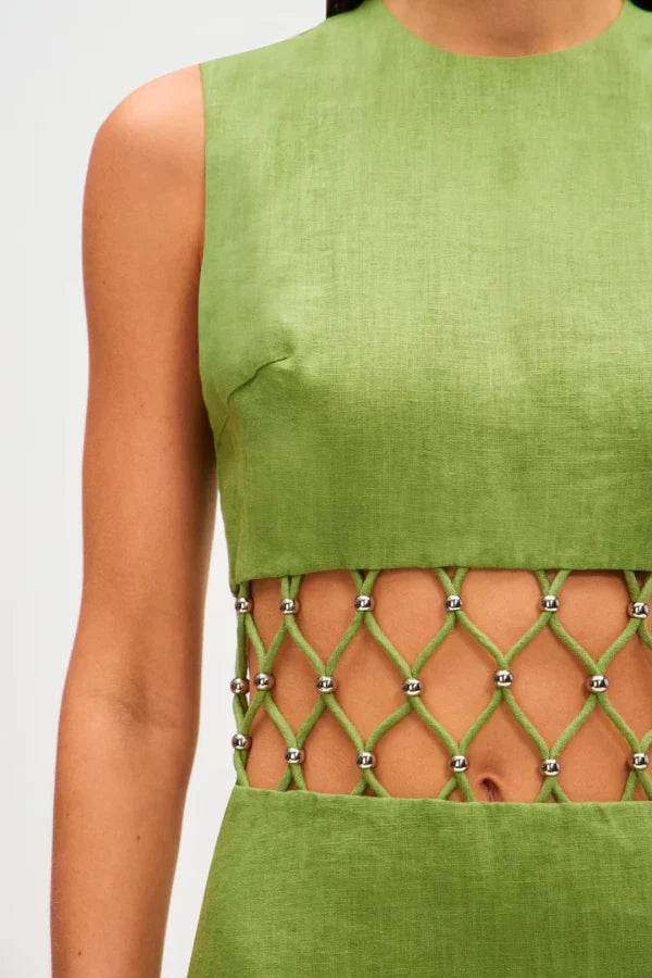 MISHA COLLECTION ELLIE MINI DRESS - AVOCADO photo 3
