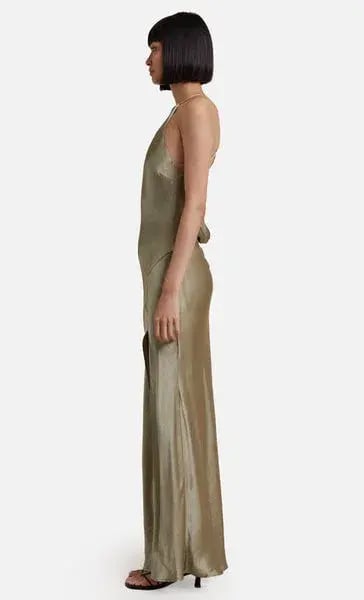 Bec & Bridge Loren Halter Midi Dress Sage Size 6 photo 4